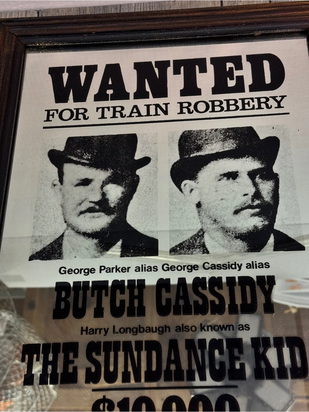 Vintage 1970’s Butch Cassidy & the Sundance Kid Wanted Bar Poster Mirror Western